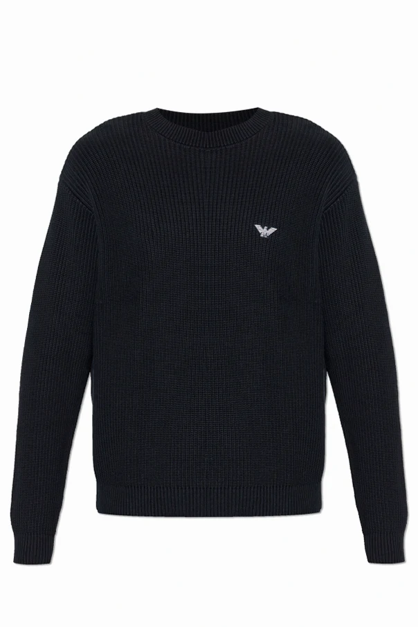 MARINEBLAU Pullover mit Logo-Patch