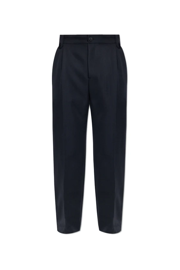 MARINEBLAU Wollhose mit Bügelfalte