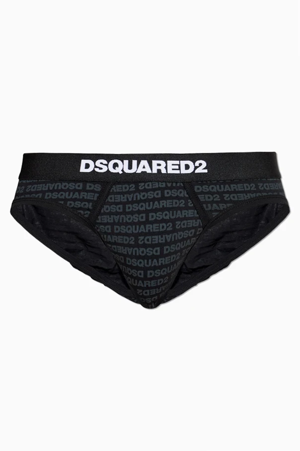 BLACK Cotton briefs with monogram