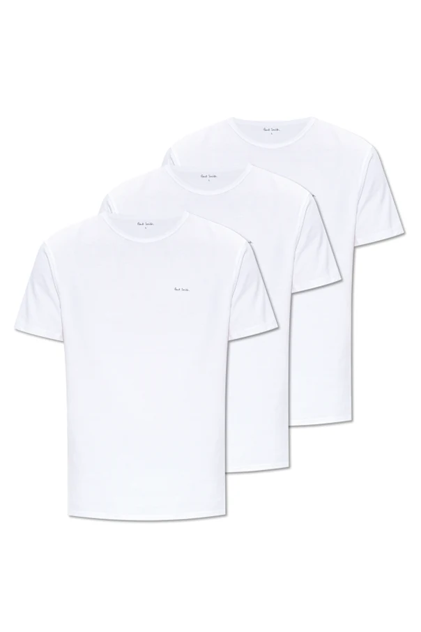 BIAŁY  Trójpak t-shirtów z logo