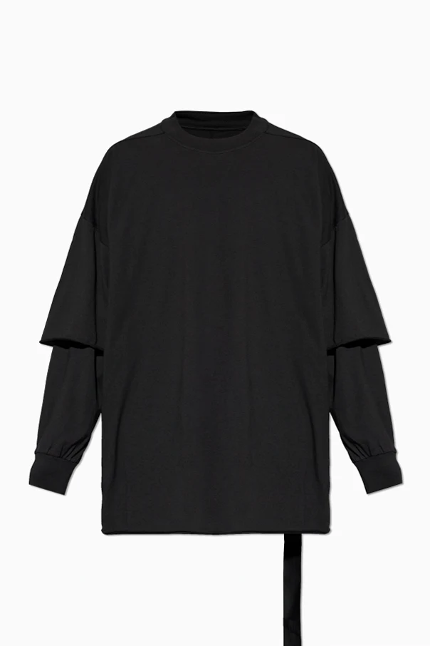 CZARNY T-shirt z długimi rękawami