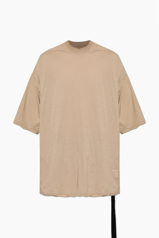 beżowy T-shirt typu `oversize`