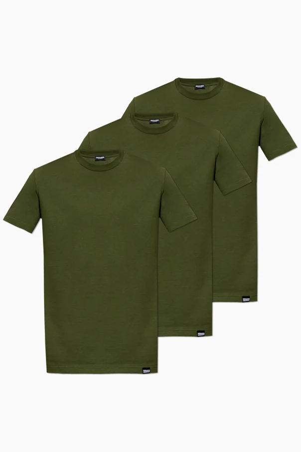 ZIELONY Trójpak bieliźnianych  t-shirtów
