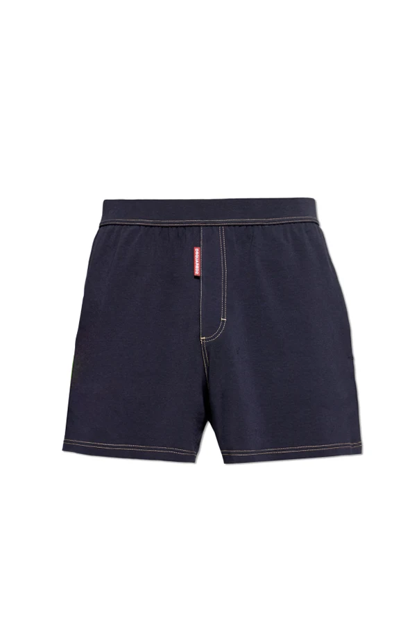 NAVY BLUE Cotton boxers with logo