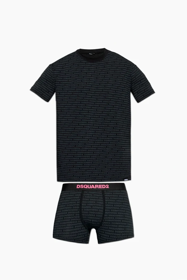 BLACK Underwear set: t-shirt and boxer shorts