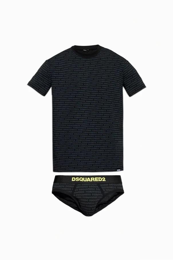 BLACK Underwear set: t-shirt and boxer briefs