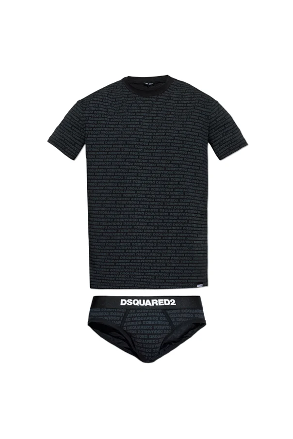 BLACK Underwear set: t-shirt and boxers