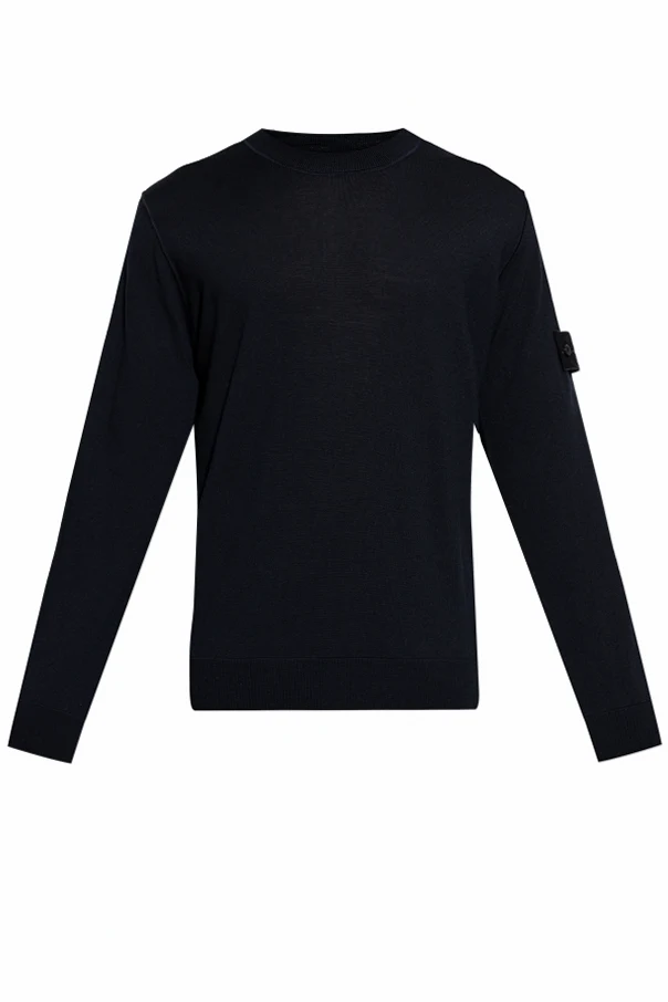 MARINEBLAU Wollpullover mit Rundhalsausschnitt
