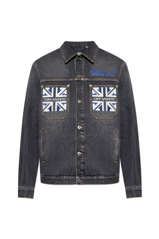 SCHWARZ Jeansjacke mit Logo