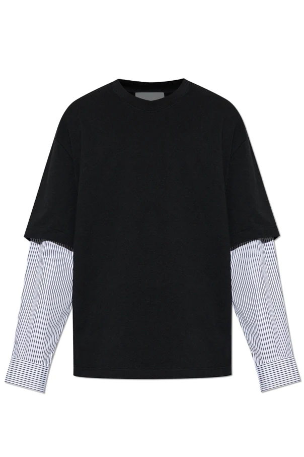 SCHWARZ Langarm-T-Shirt