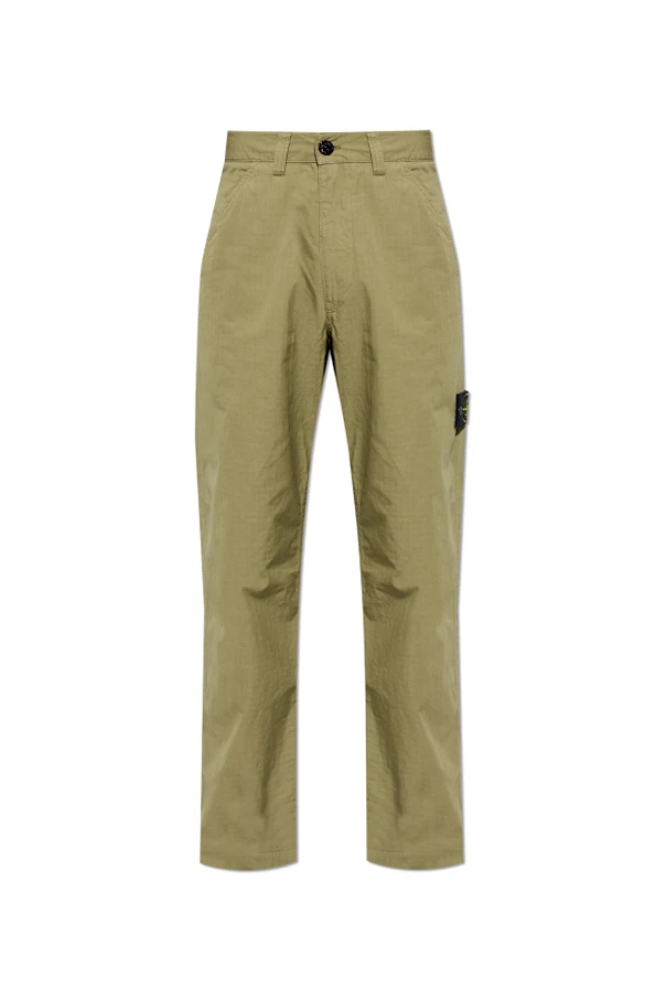 GREEN Cotton pants with tapered legs