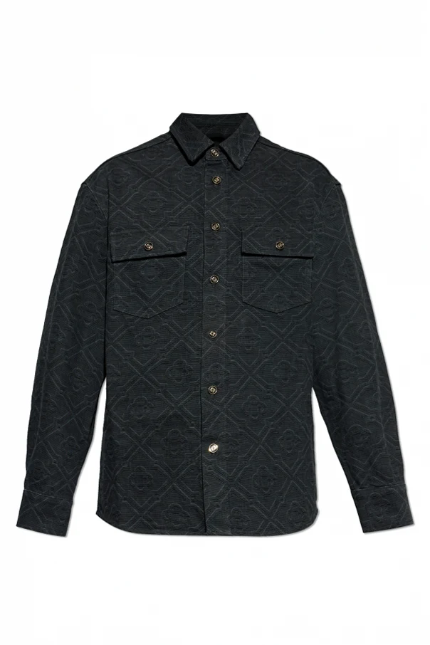 CZARNY Jeansowa koszula z monogramem