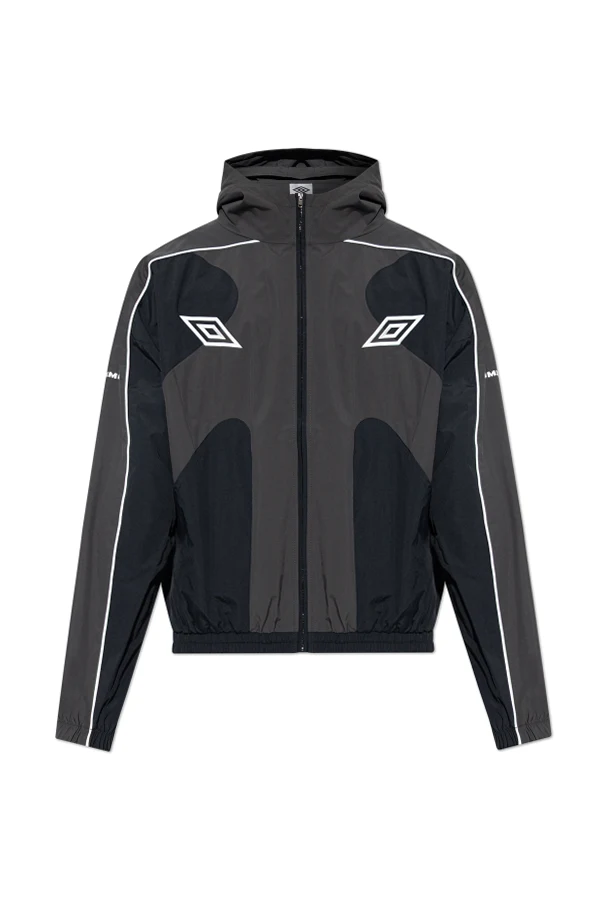 GRAU Nylonjacke mit gesticktem Logo