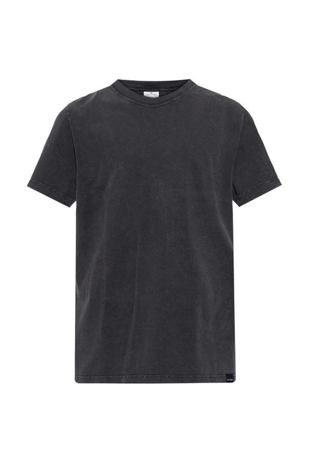 CZARNY T-shirt z naszywką z logo