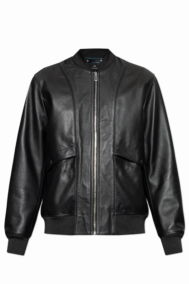 MARINEBLAU Lederjacke vom Typ „bomber“