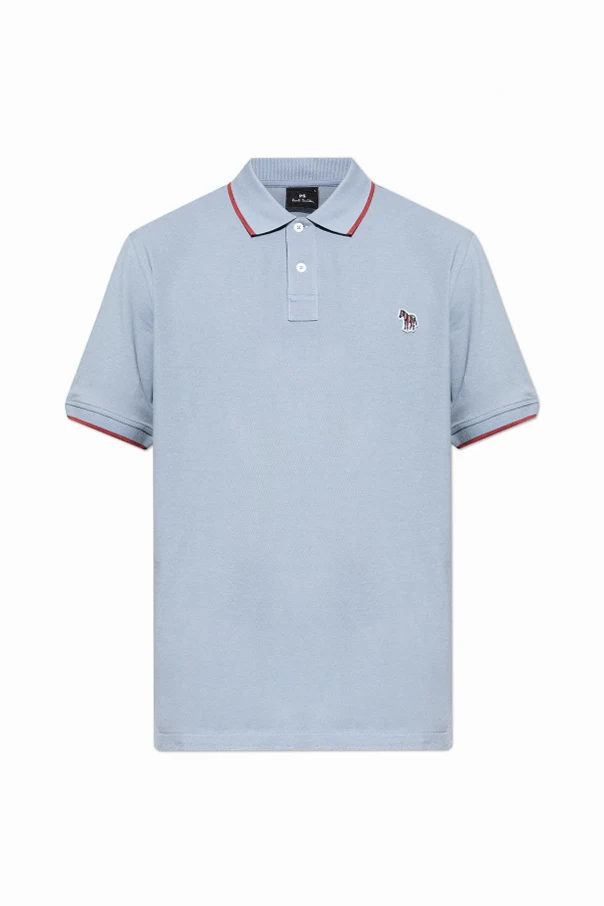 BLAU Polohemd mit Logo-Aufnäher