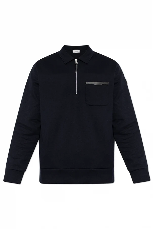 MARINEBLAU Langarm-Poloshirt