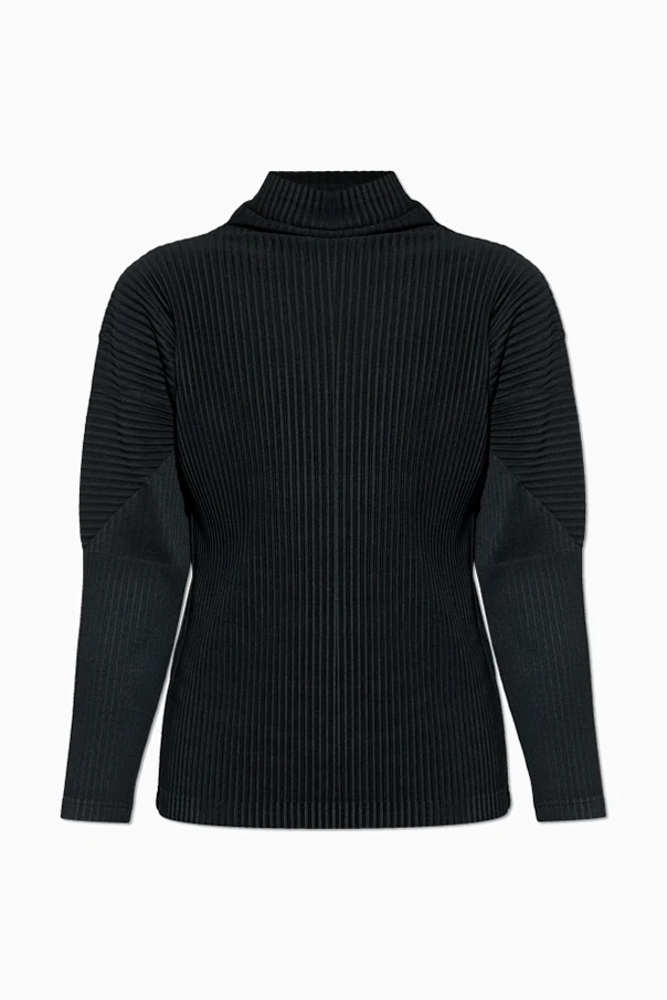 BLACK Pleated turtleneck