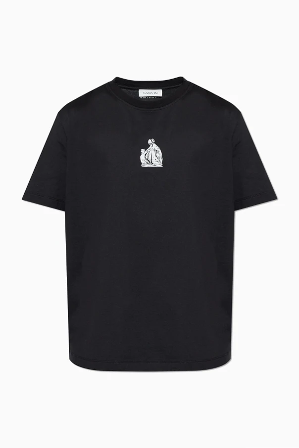 CZARNY T-shirt z nadrukiem