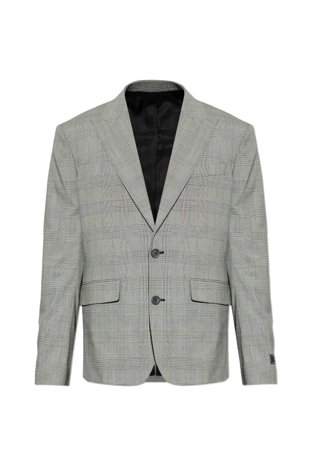 GREY Plaid pattern blazer
