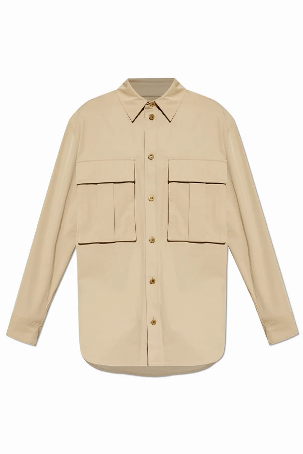 beżowy Koszula z kieszeniami