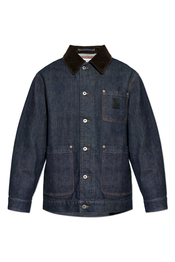 MARINEBLAU Jeansjacke mit Logo-Patch