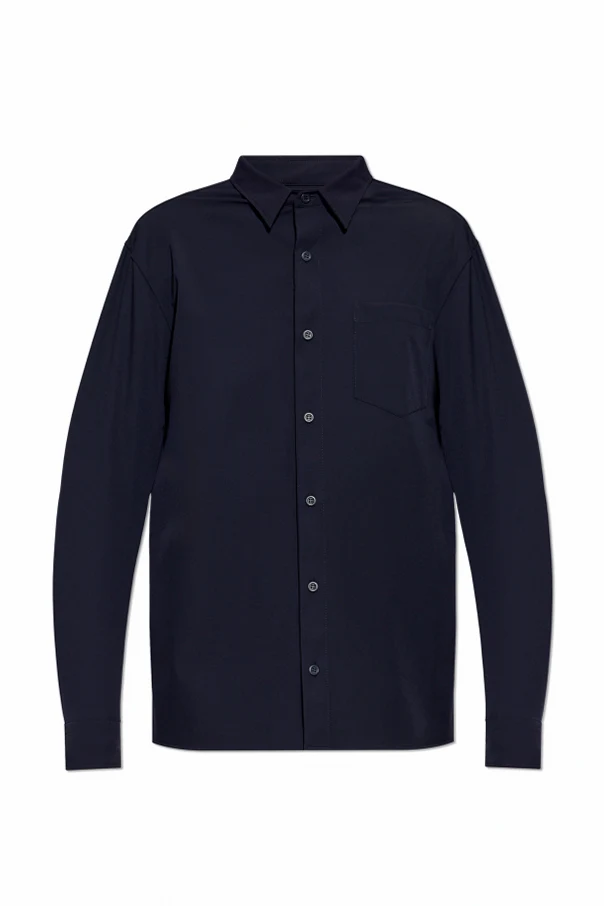 GRANATOWY Koszula z kieszenią