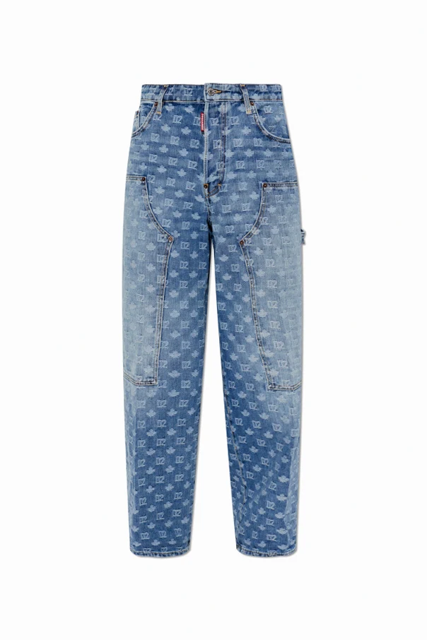 NIEBIESKI Jeansy z monogramem