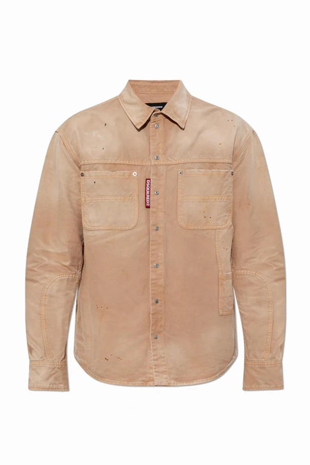 beżowy Jeansowa koszula z efektem vintage