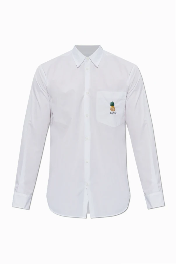 BIAŁY  Koszula z naszywką