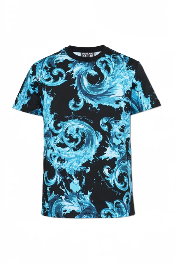 BLUE T-shirt with 'barocco' print