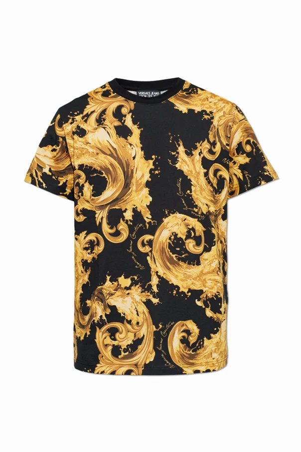 YELLOW  T-shirt with 'barocco' pattern