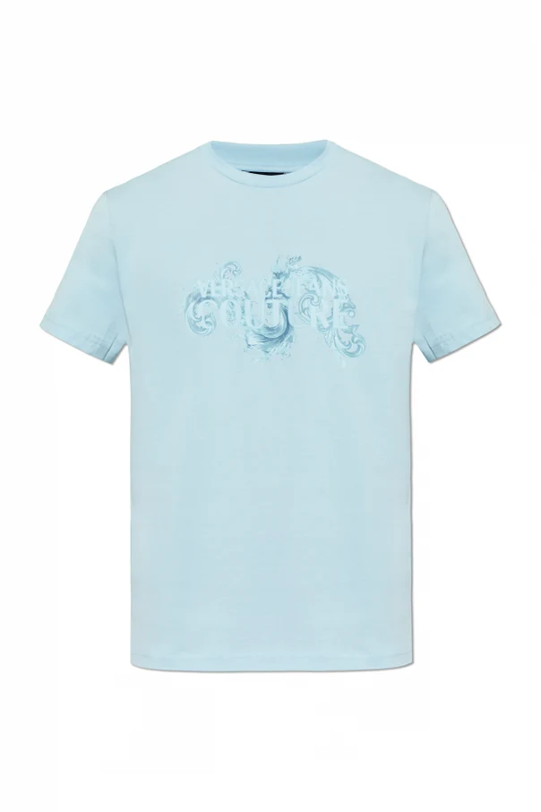 light blue T-shirt with print