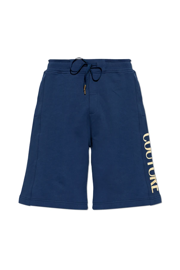 NAVY BLUE Sweat shorts with printed logo