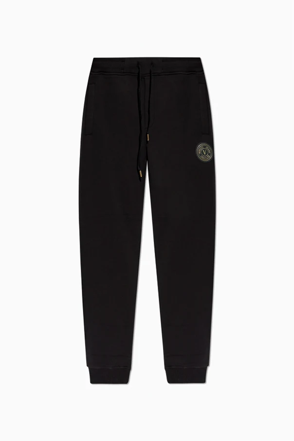 SCHWARZ Jogginghose mit Logo-Applikation