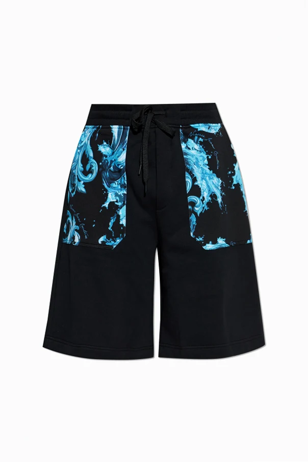 BLACK Sweat shorts with 'barocco' pattern