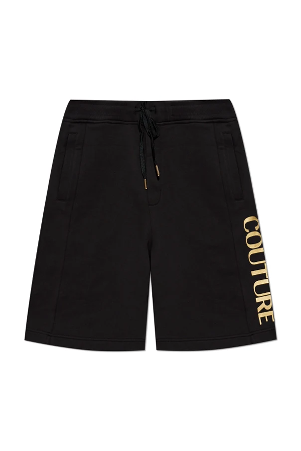 BLACK Sweatshorts with printed logo