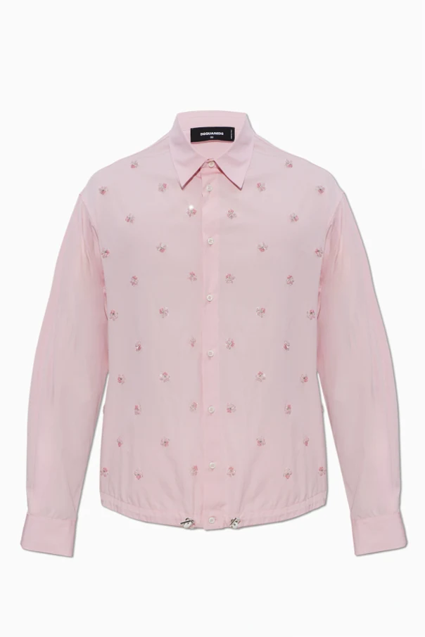 RÓŻOWY Koszula z połyskującymi aplikacjami