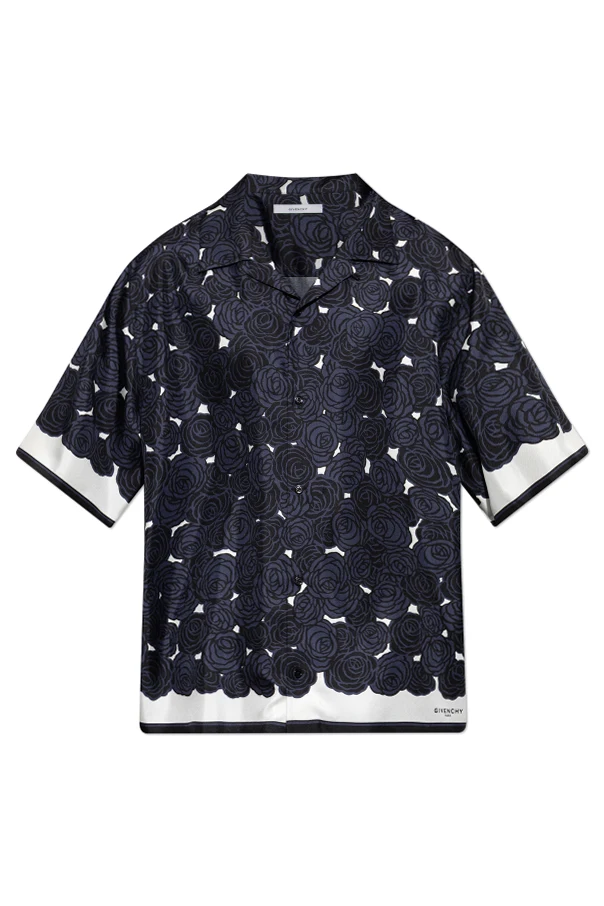 GRANATOWY Jedwabna koszula