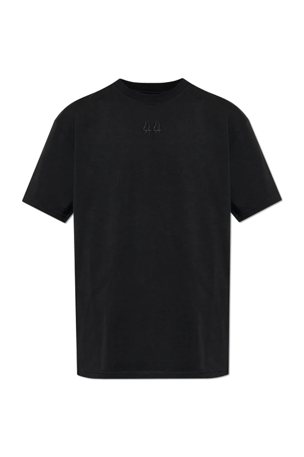 BLACK T-shirt with embroidered logo