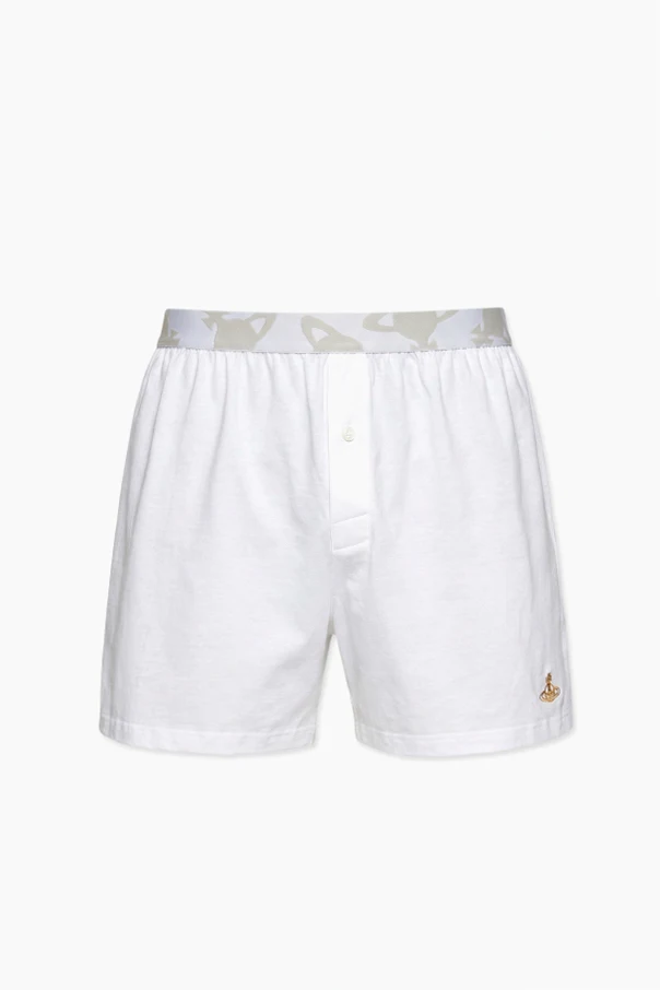 WHITE Cotton boxers with logo