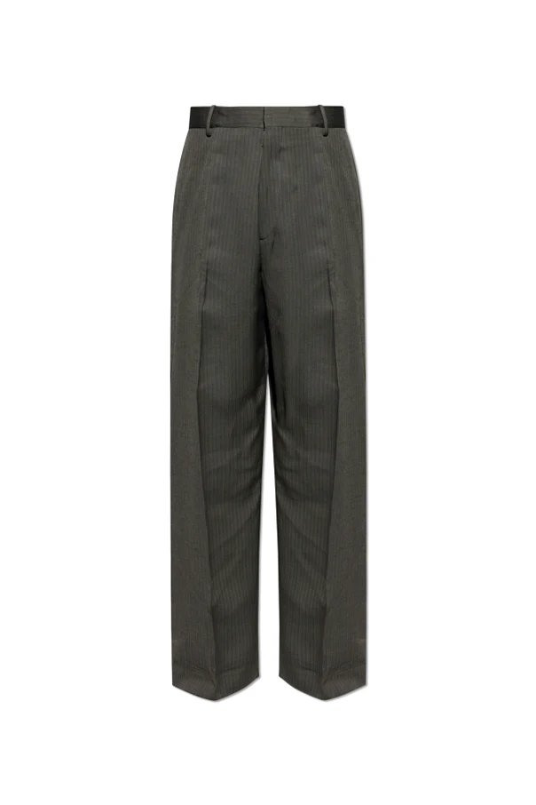 SZARY Spodnie z szerokimi nogawkami