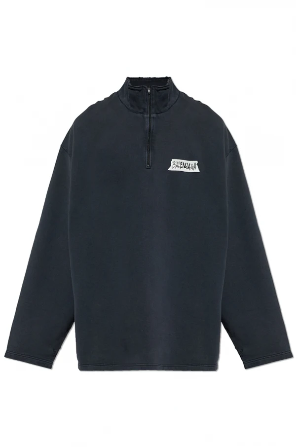 CZARNY Bluza ze stójką