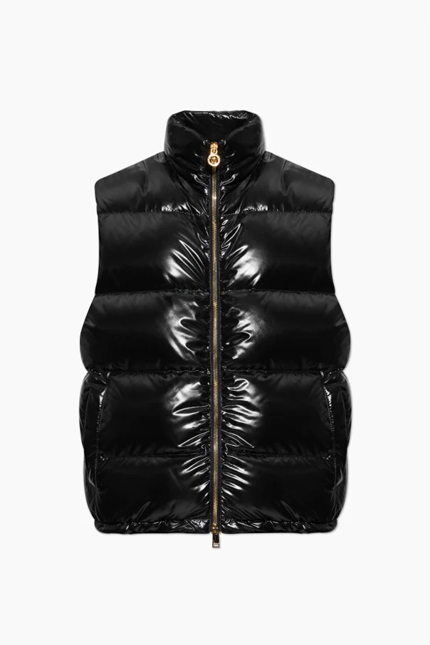 CZARNY Puchowa kamizelka ze stójką