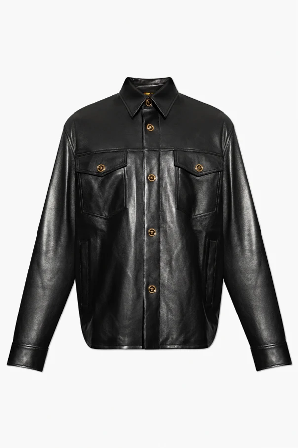 CZARNY Ocieplana kurtka skórzana