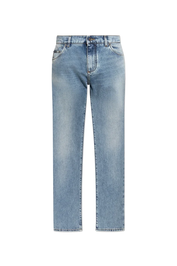 BLUE Vintage-effect jeans