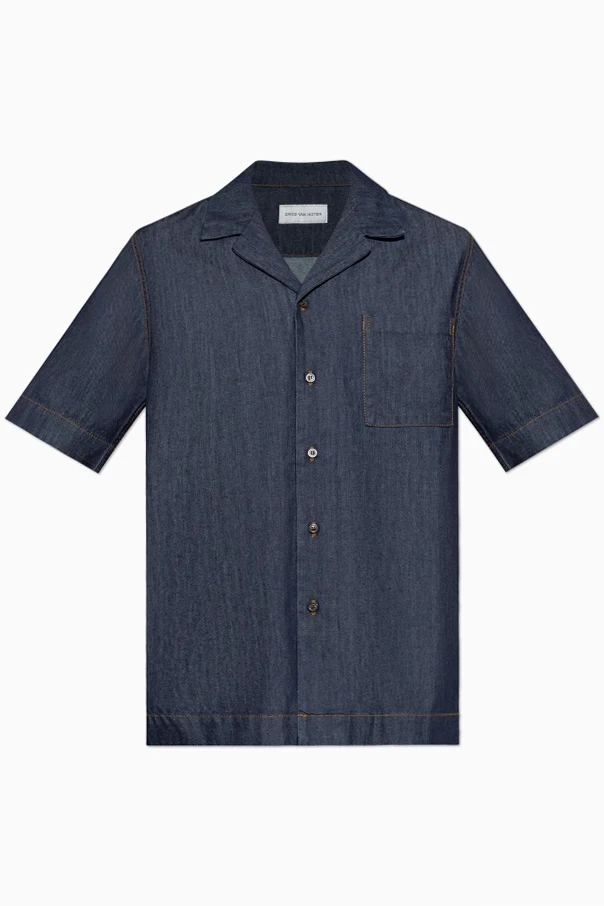 GRANATOWY Jeansowa koszula `Carltone`