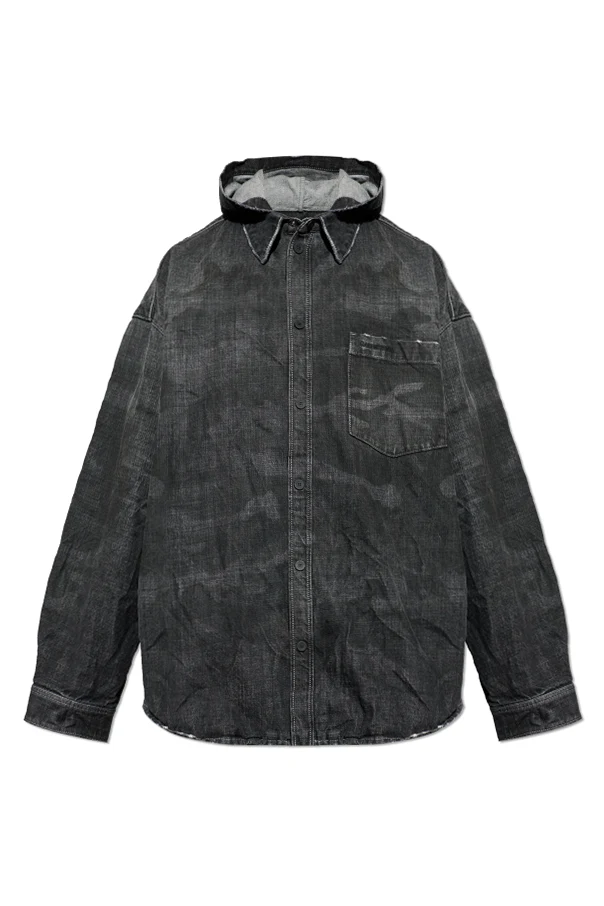 SCHWARZ Jeansjacke mit "Vintage"-Effekt