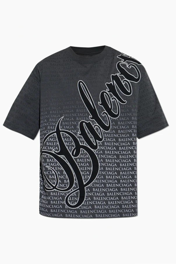 SZARY T-shirt z monogramem