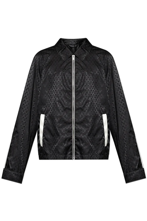 CZARNY Lekka kurtka z motywem czaszki